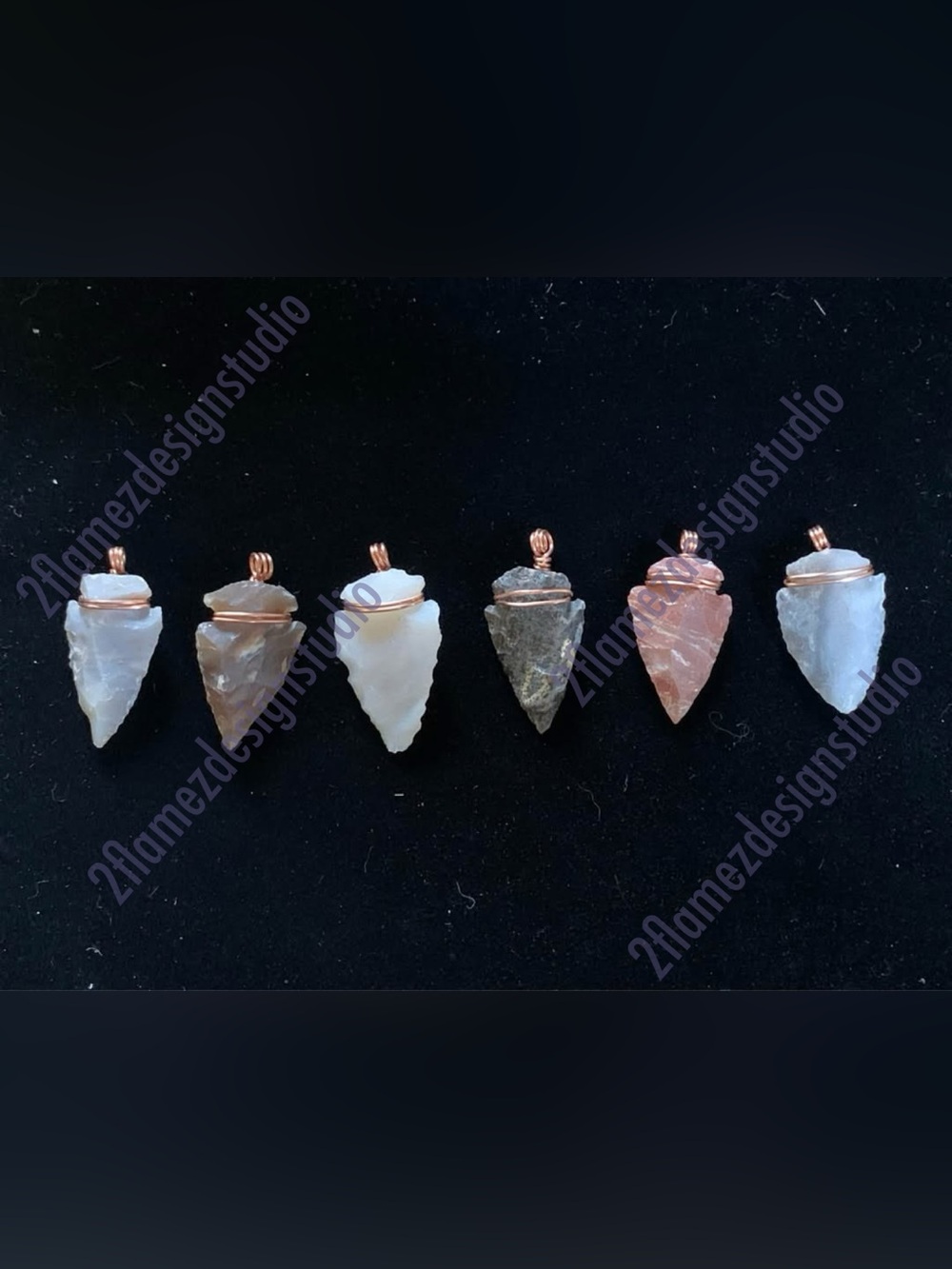 Stone Arrowhead Pendants - 6 choices